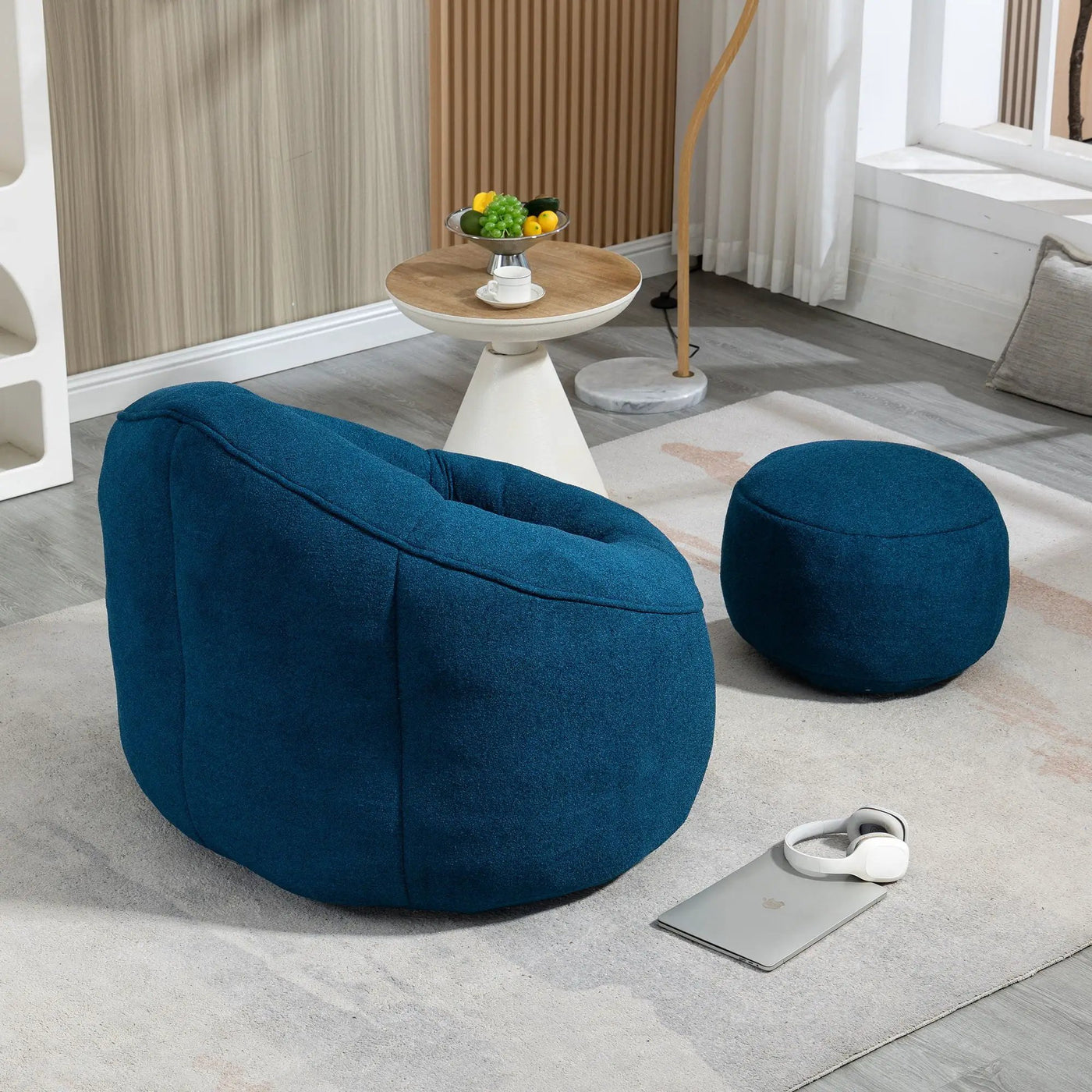 Bedding Bean Bag Sofa Chair High Pressure Foam With Footrest by Unique Piece Furniture