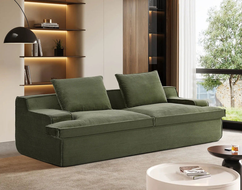 Nimbus - Oversized Full Foam 4 Seater Couch For Living Room Upholstered In Soft, Wide Armrests by HouseOfZazla