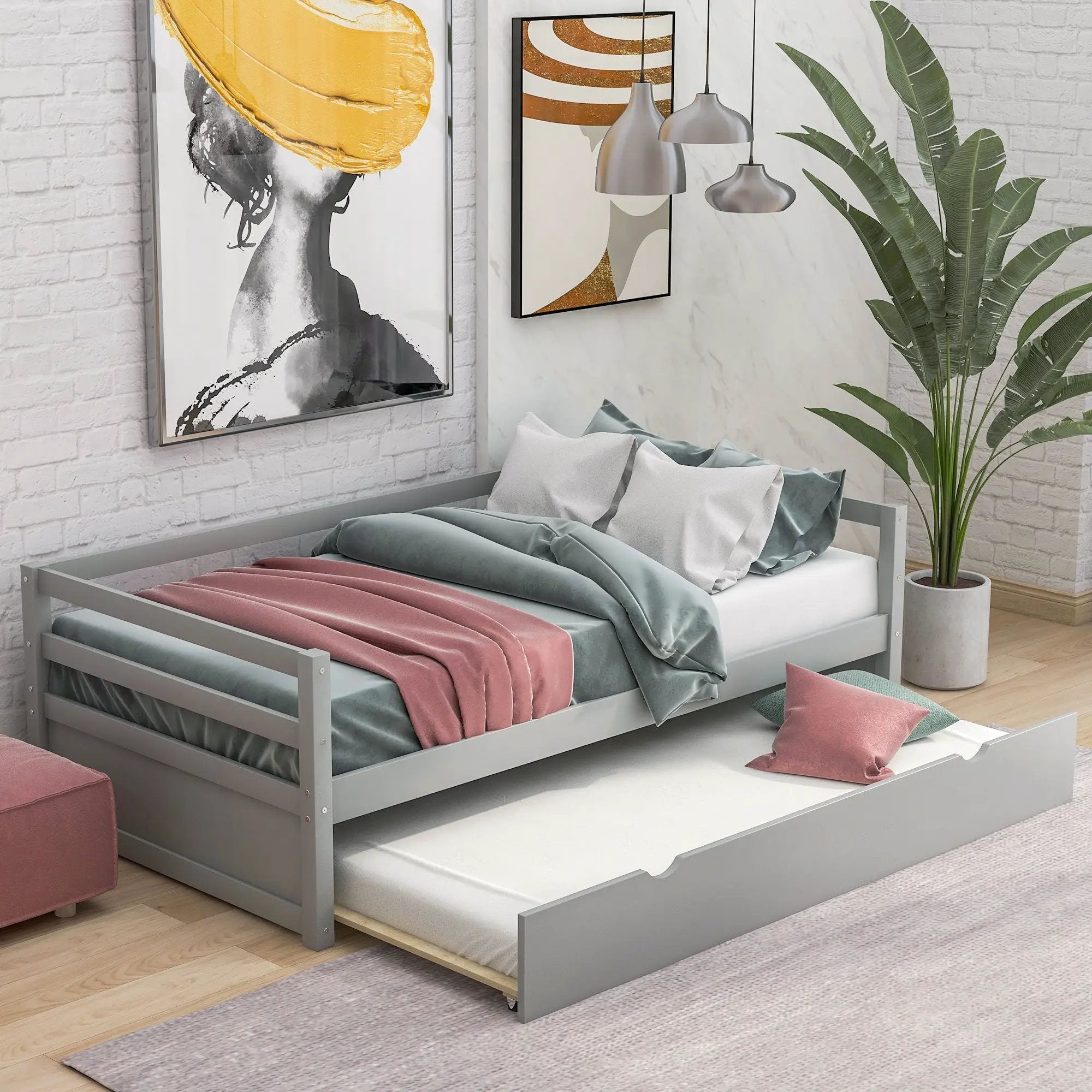 Twin Daybed With Trundle Frame Set by Unique Piece Furniture
