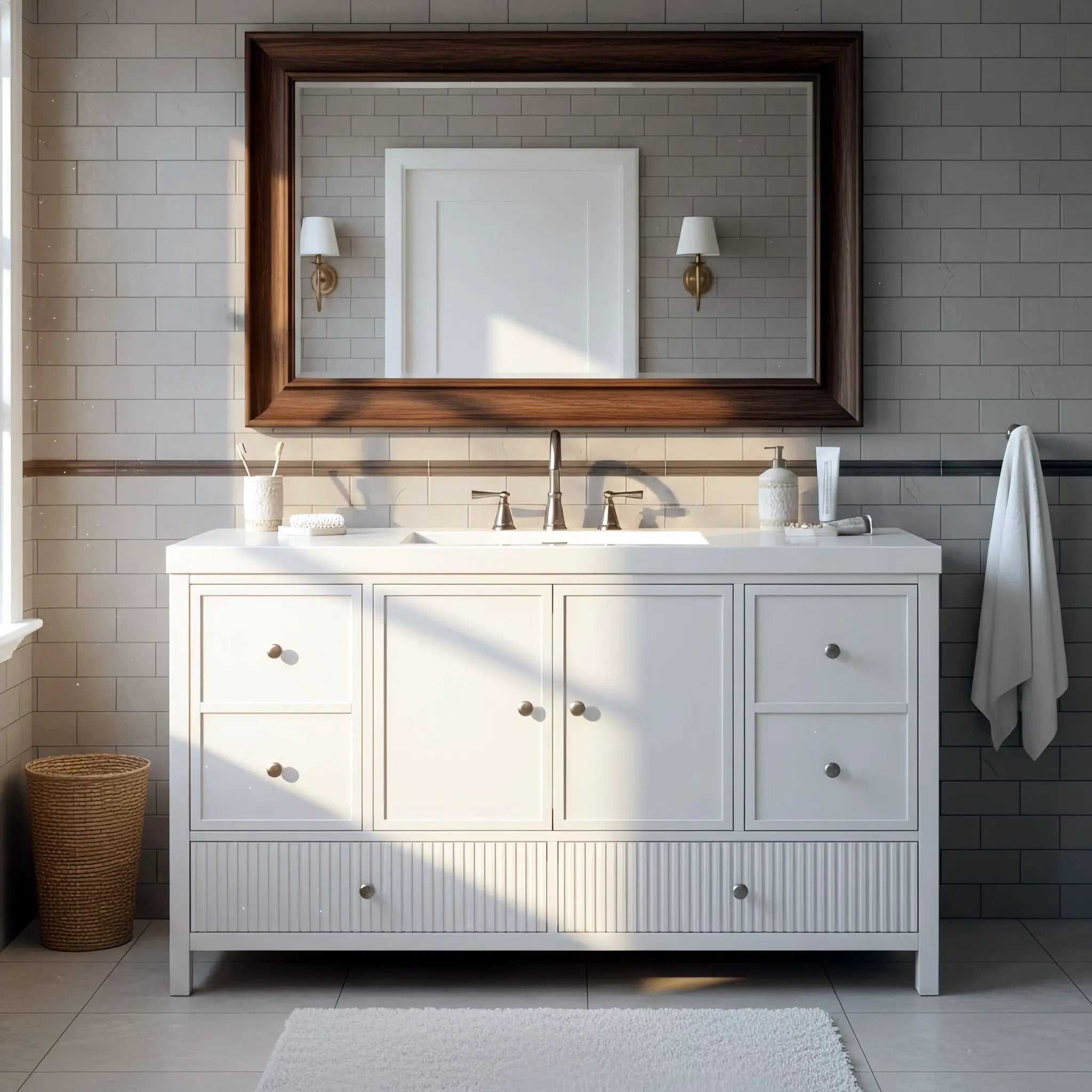 Bathroom Vanity With Separate Sink, Soft Close Doors And 4 Drawers by HouseOfZazla