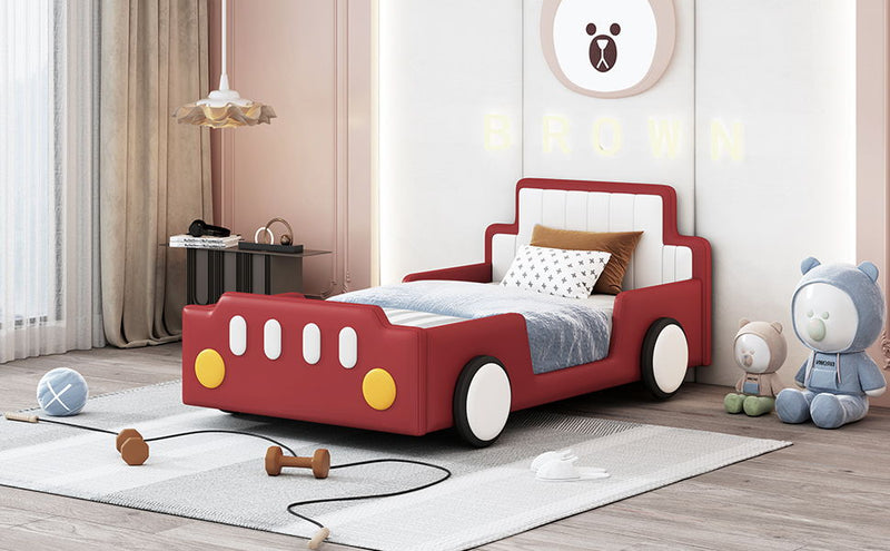 Race Car Shaped Platform Bed With Wheels by HouseOfZazla
