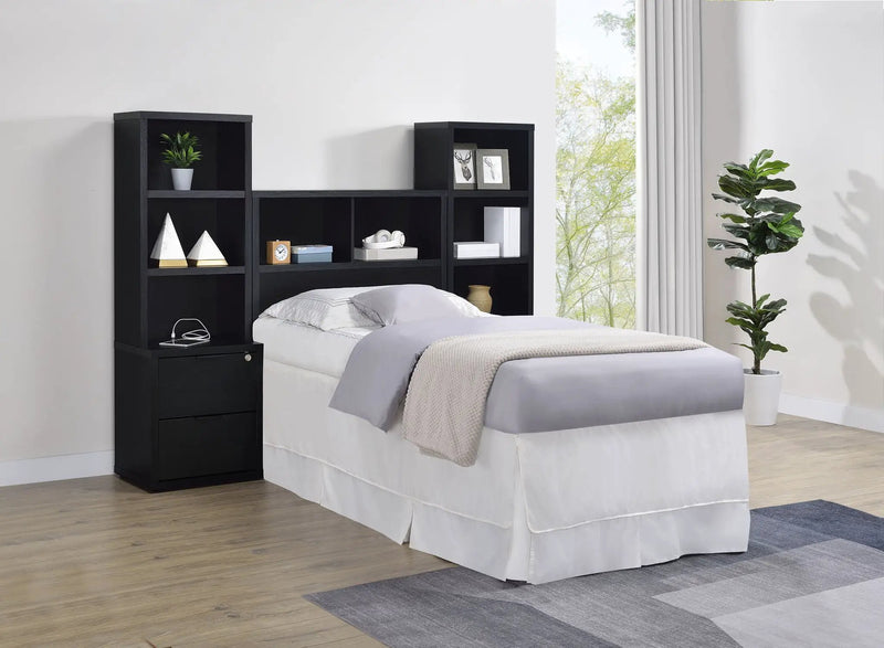 Westpark 3-piece Twin Bedroom Set Bookcase Headboard Black by Unique Piece Furniture