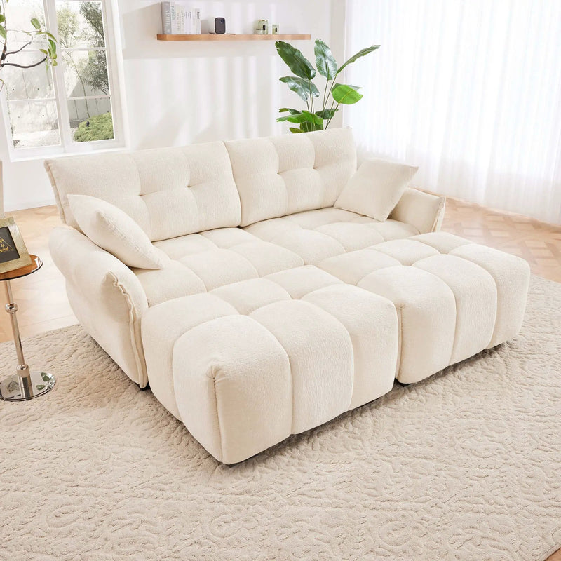 Sofa Set With Ottoman And Pillows, Textured, High Resilience Cushions by HouseOfZazla