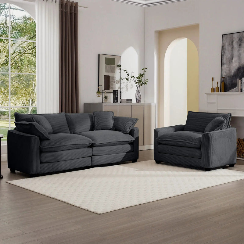 Elegant Oversized Sectional Sofa Set With Deep Seats And Flexible Layout by HouseOfZazla