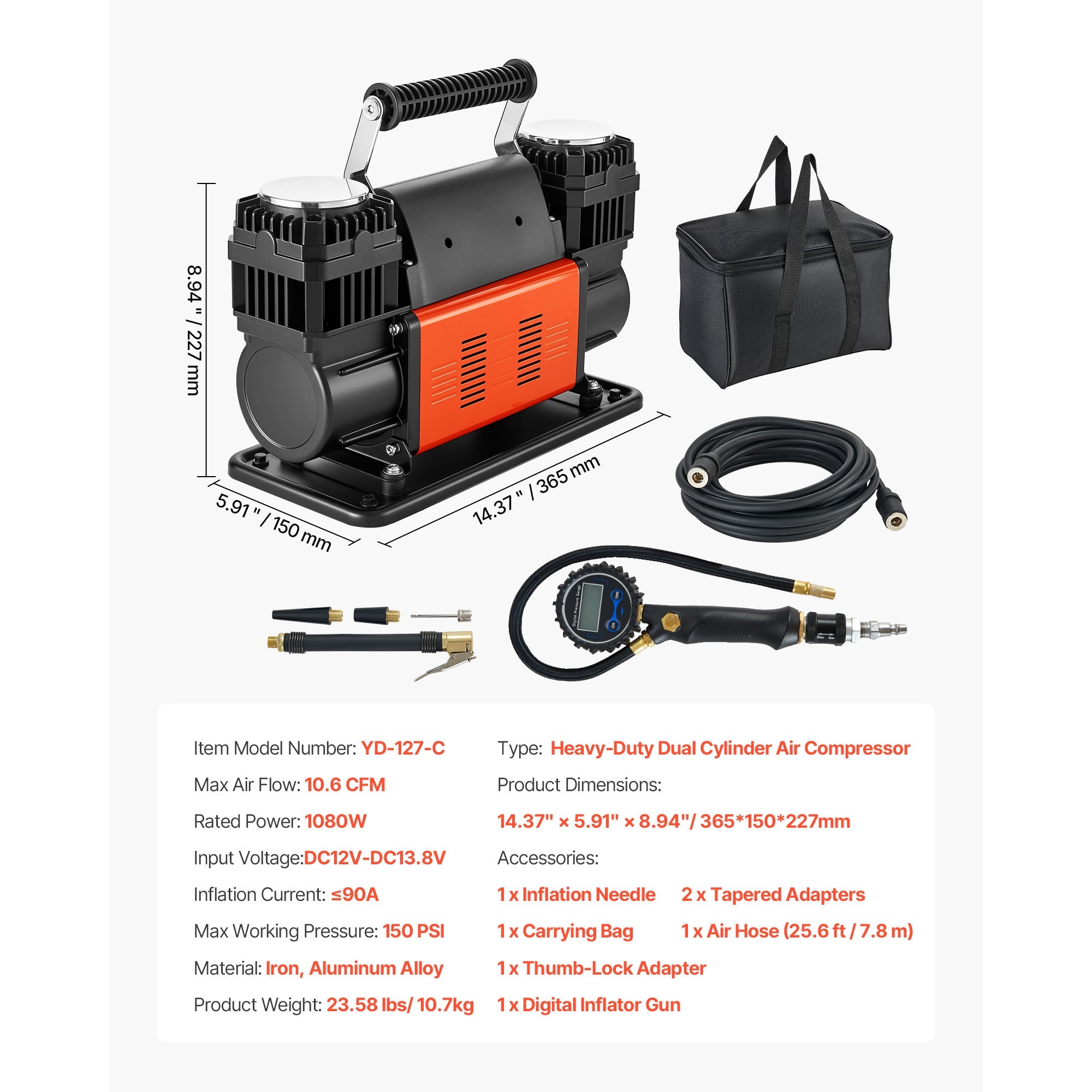 Dual-Cylinder Heavy Duty Air Compressor by HouseOfZazla