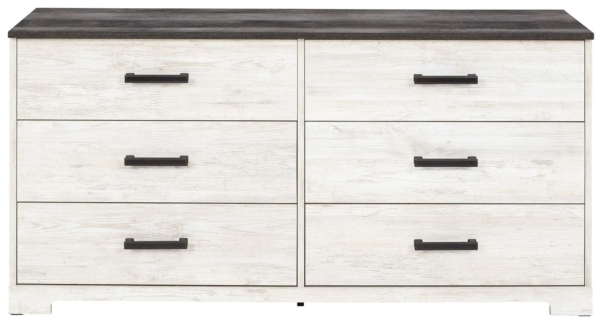 Shawburn - Six Drawer Dresser - Pewter-tone pulls - White / Black / Gray by Unique Piece Furniture