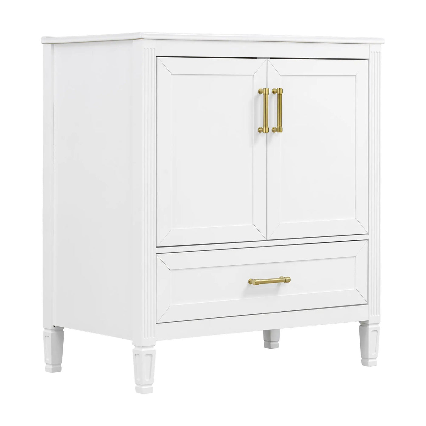 Elegant Fluted Bathroom Vanity With Sink, Soft Close Doors & Drawer by HouseOfZazla
