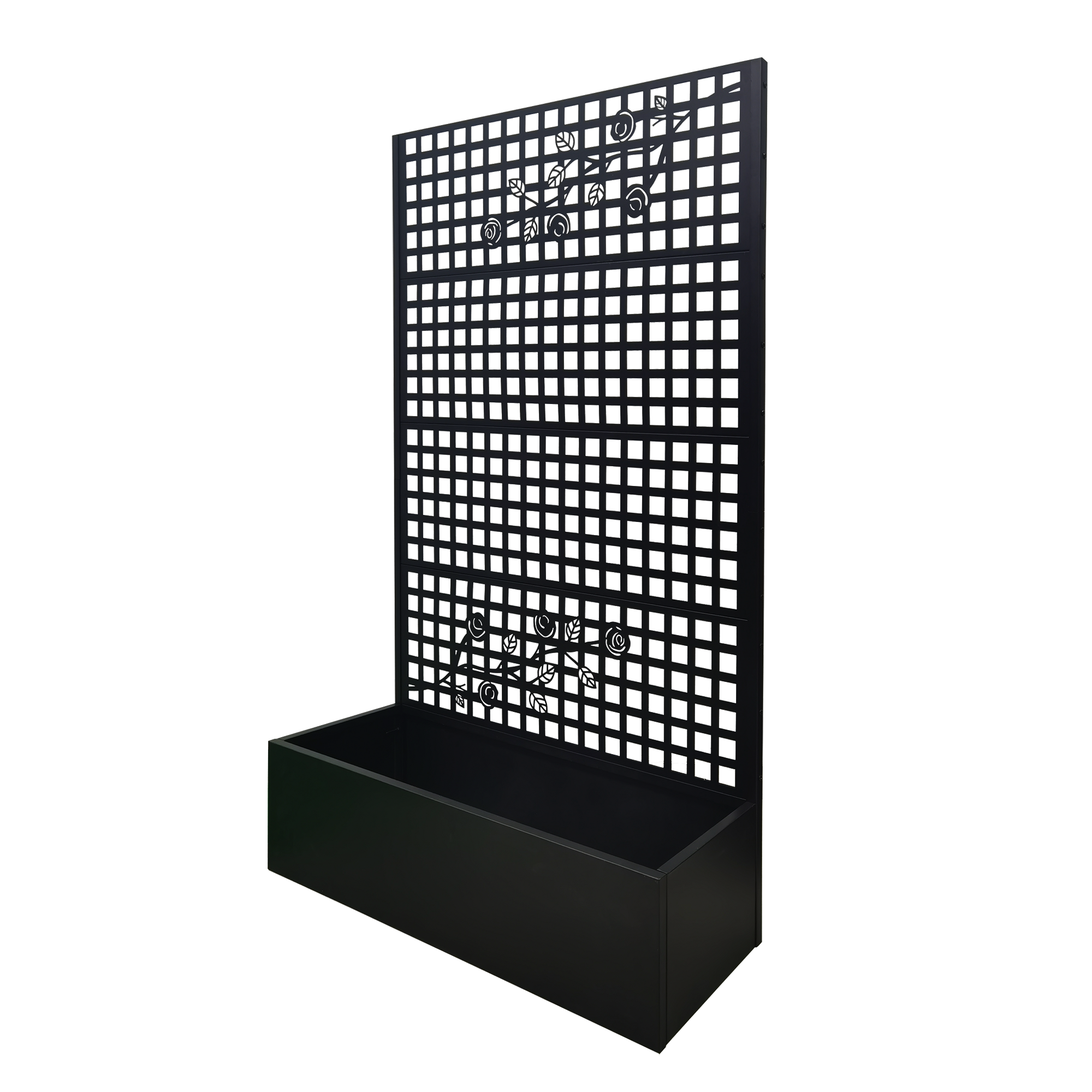 Metal Planter Box with Trellis 70.9in H x 43.3in W x 15.8in D by HouseOfZazla