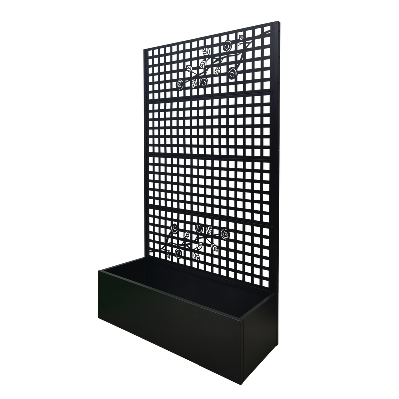 Metal Planter Box with Trellis 70.9in H x 43.3in W x 15.8in D by HouseOfZazla