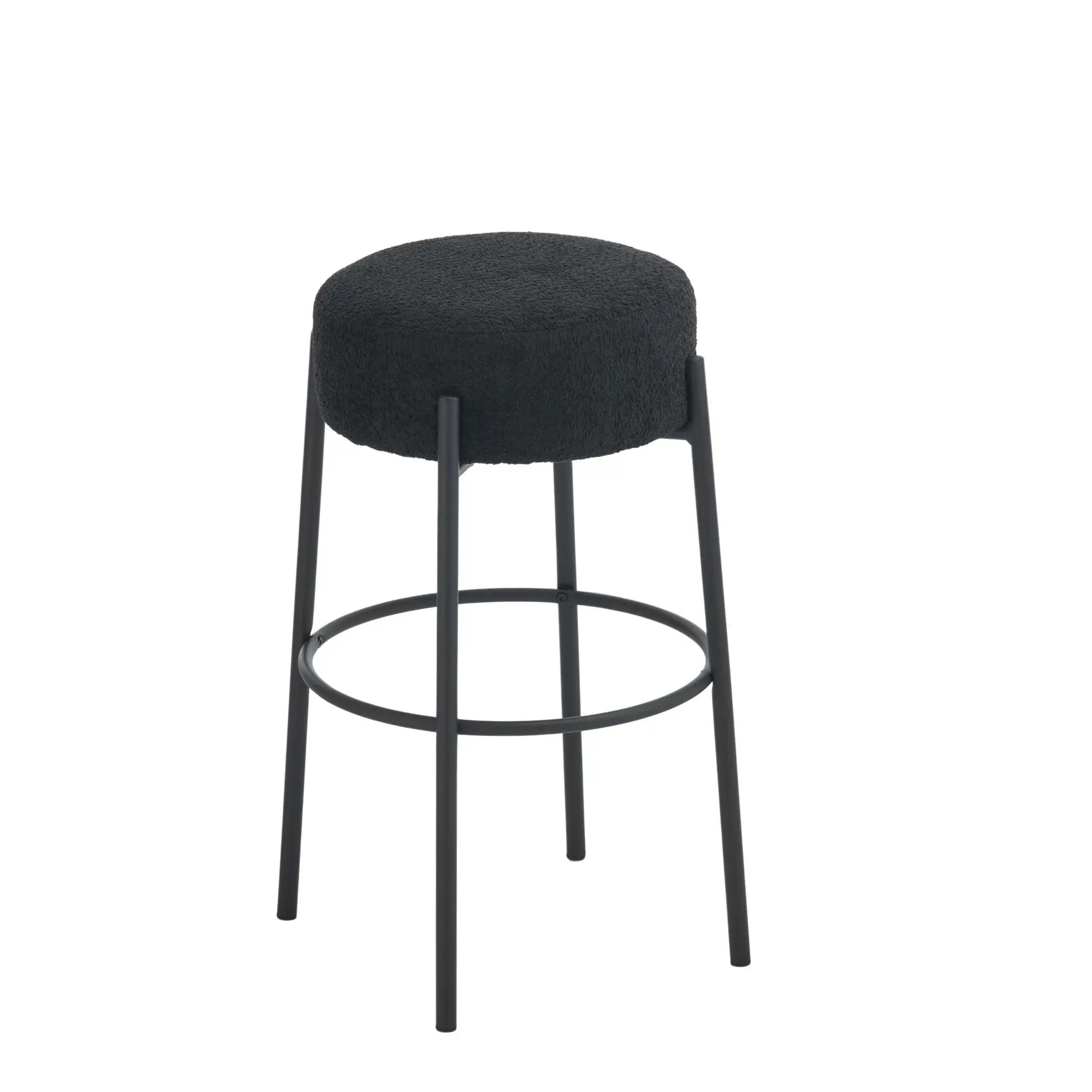 Round High Bar Stools (Set of 2), Contemporary Upholstered Dining Stools For Kitchens, Coffee Shops And Bar Stores by HouseOfZazla