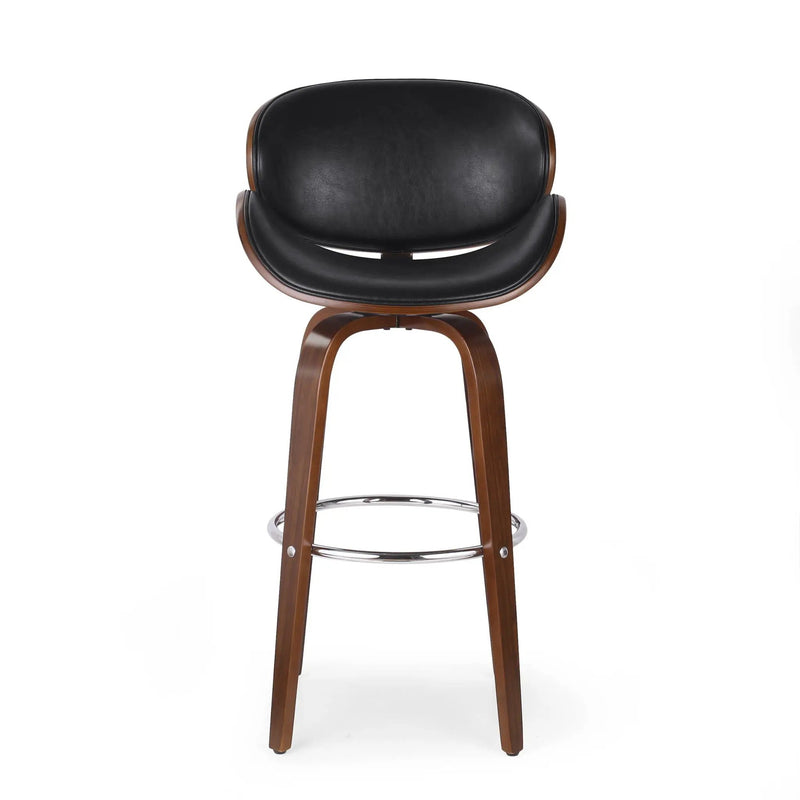 Lumos Mid Century Modern Upholstered Swivel Barstool by HouseOfZazla