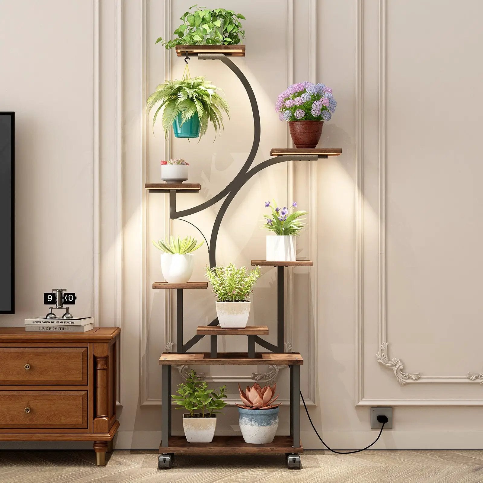 Plant Stand Indoor with Grow Lights - 62" Tall by HouseOfZazla