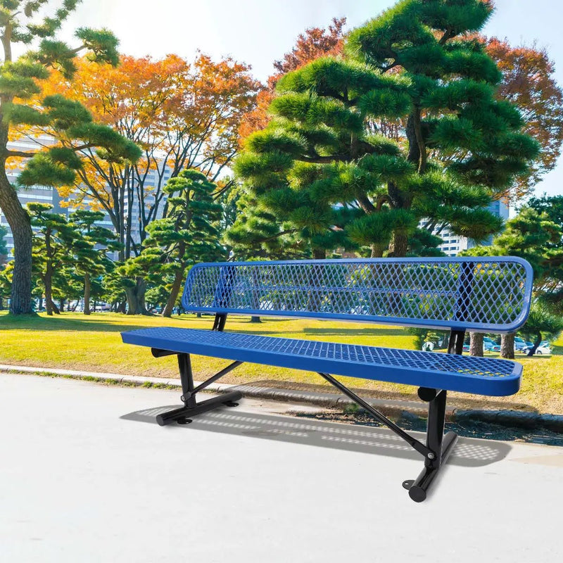 Outdoor Steel Bench With Backrest by HouseOfZazla