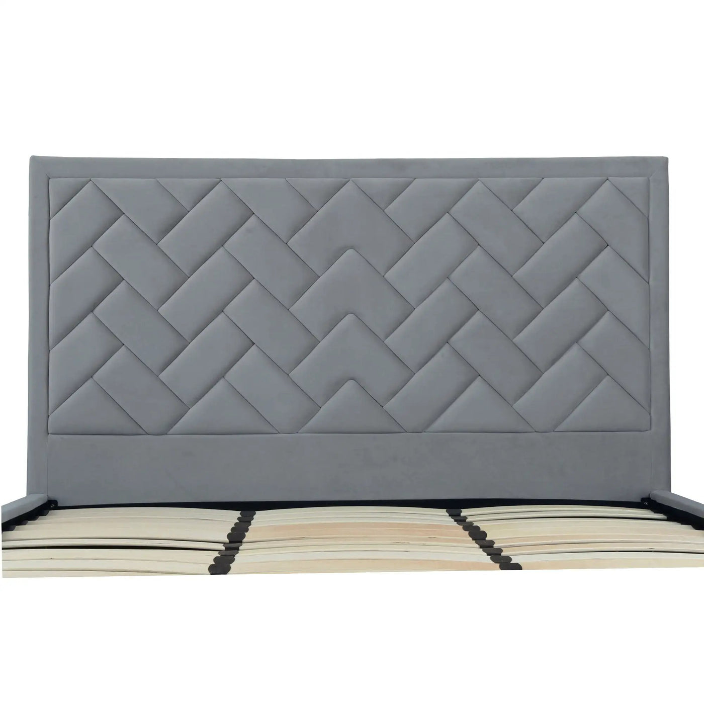 Crosby - Bed With Upholstered Headboard And Slats by HouseOfZazla