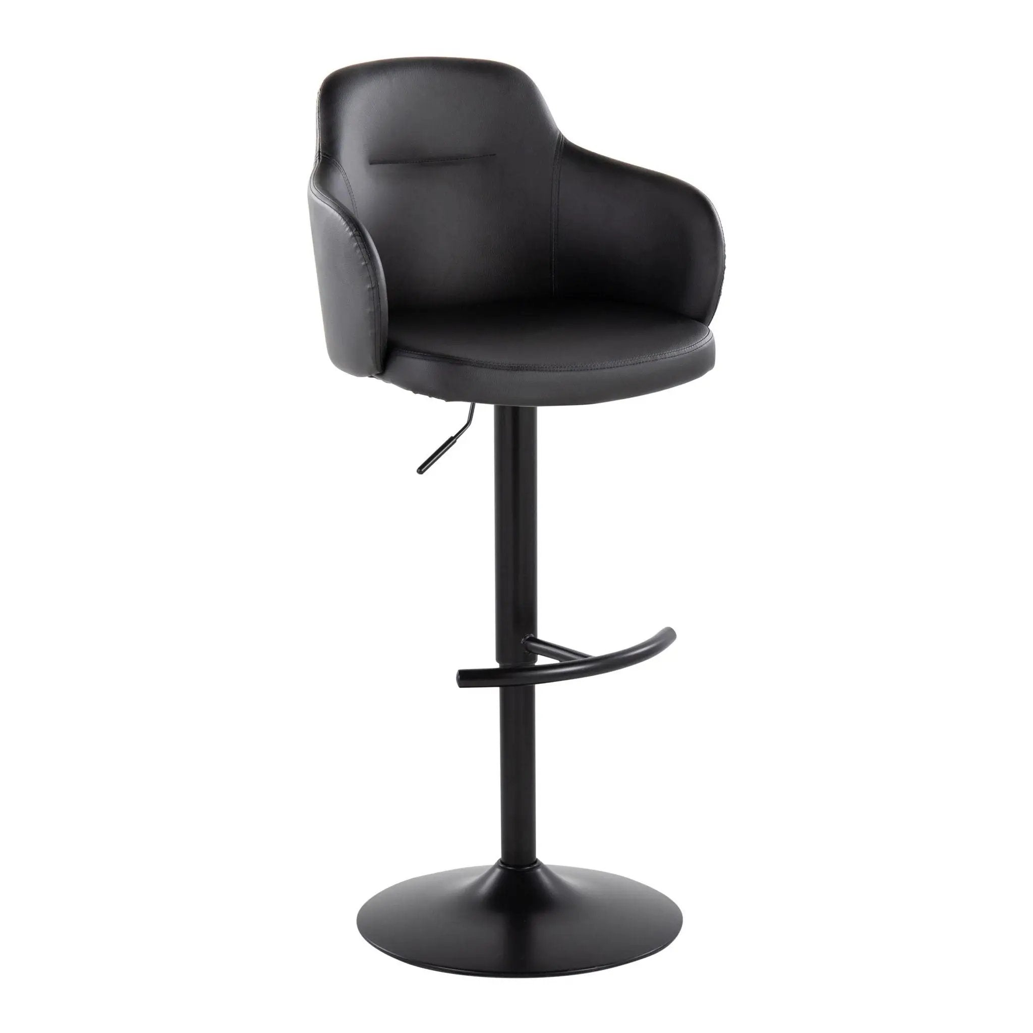 Boyne - Contemporary Adjustable Barstool With Swivel With Rounded T Footrest (Set of 2) by HouseOfZazla
