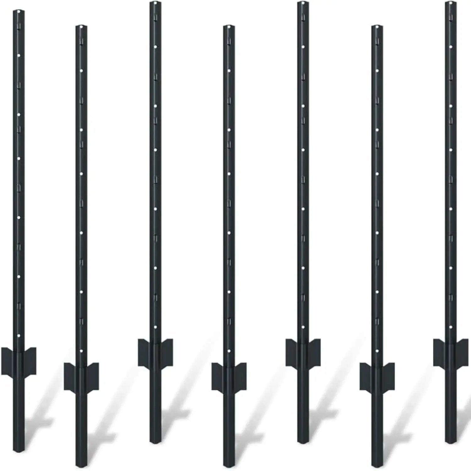 4 Foot U-Shaped Metal Garden Fence Posts Set for Wire Mesh Fencing by HouseOfZazla