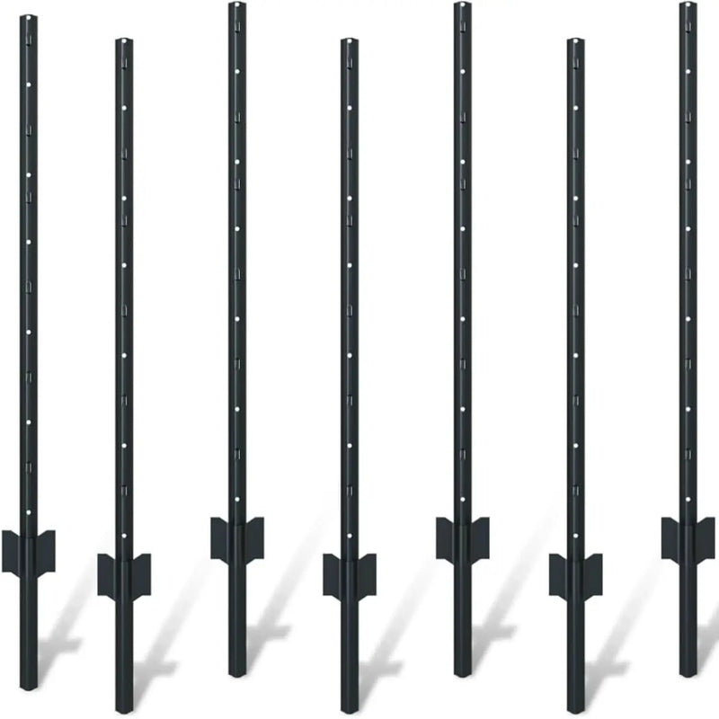 4 Foot U-Shaped Metal Garden Fence Posts Set for Wire Mesh Fencing by HouseOfZazla
