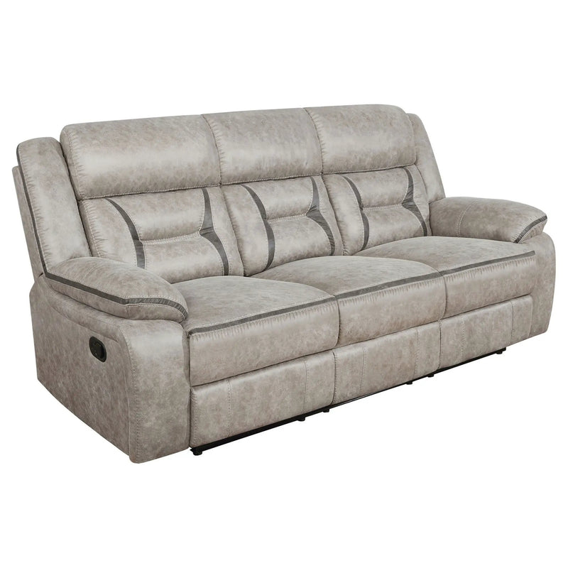 Greer 3-piece Upholstered Reclining Sofa Set Taupe by Unique Piece Furniture