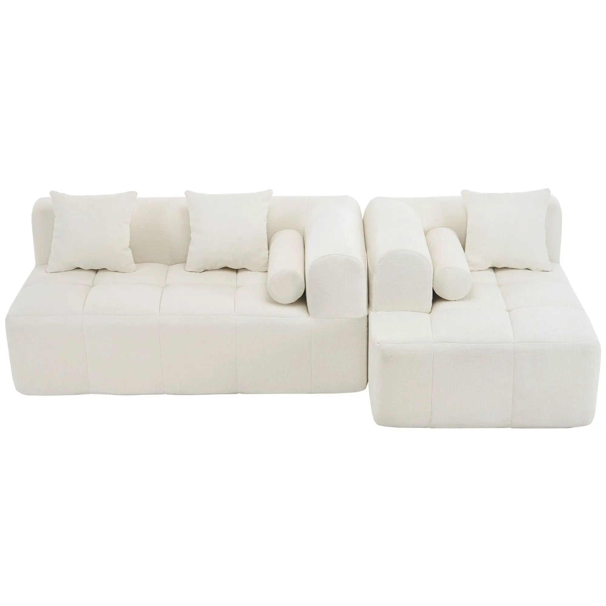 Sectional Free Combined Sofa With 2 Side Pockets by HouseOfZazla