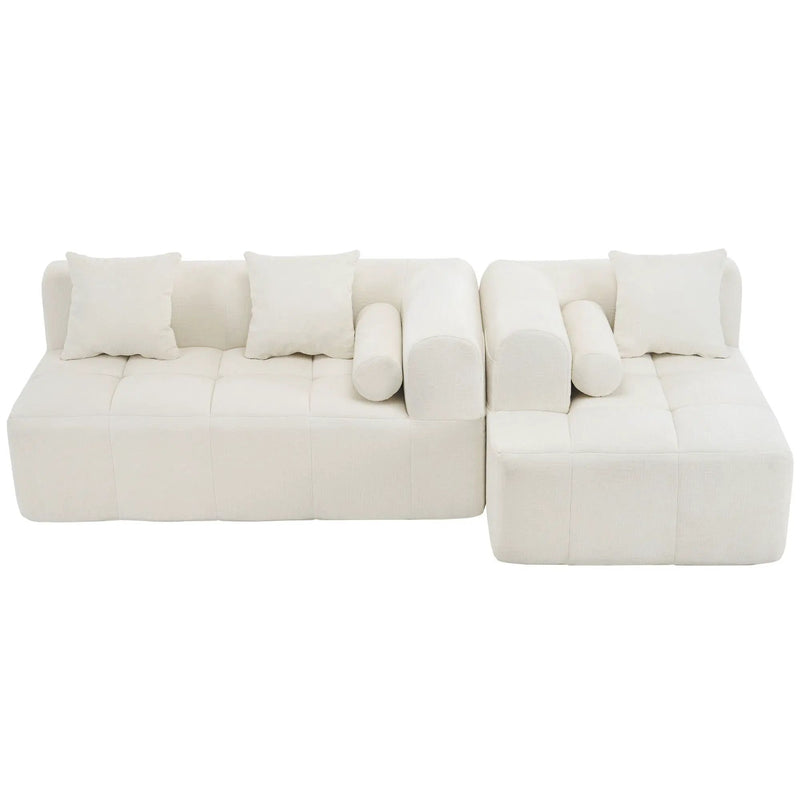 Sectional Free Combined Sofa With 2 Side Pockets by HouseOfZazla