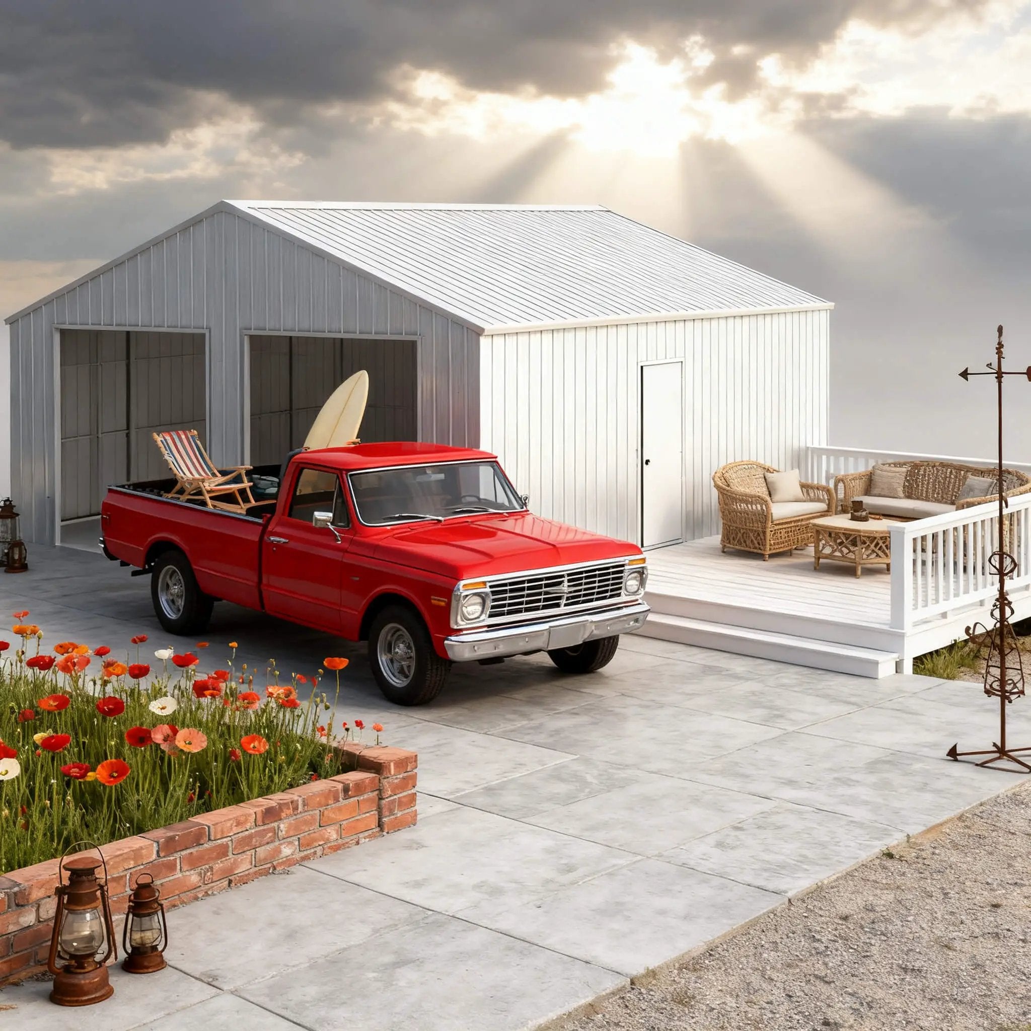 [25X33FT] Alora Heavy-Duty Double Garage Galvanized Steel Barn Shed (SAK61234) by SAKSBY WHOLESALE