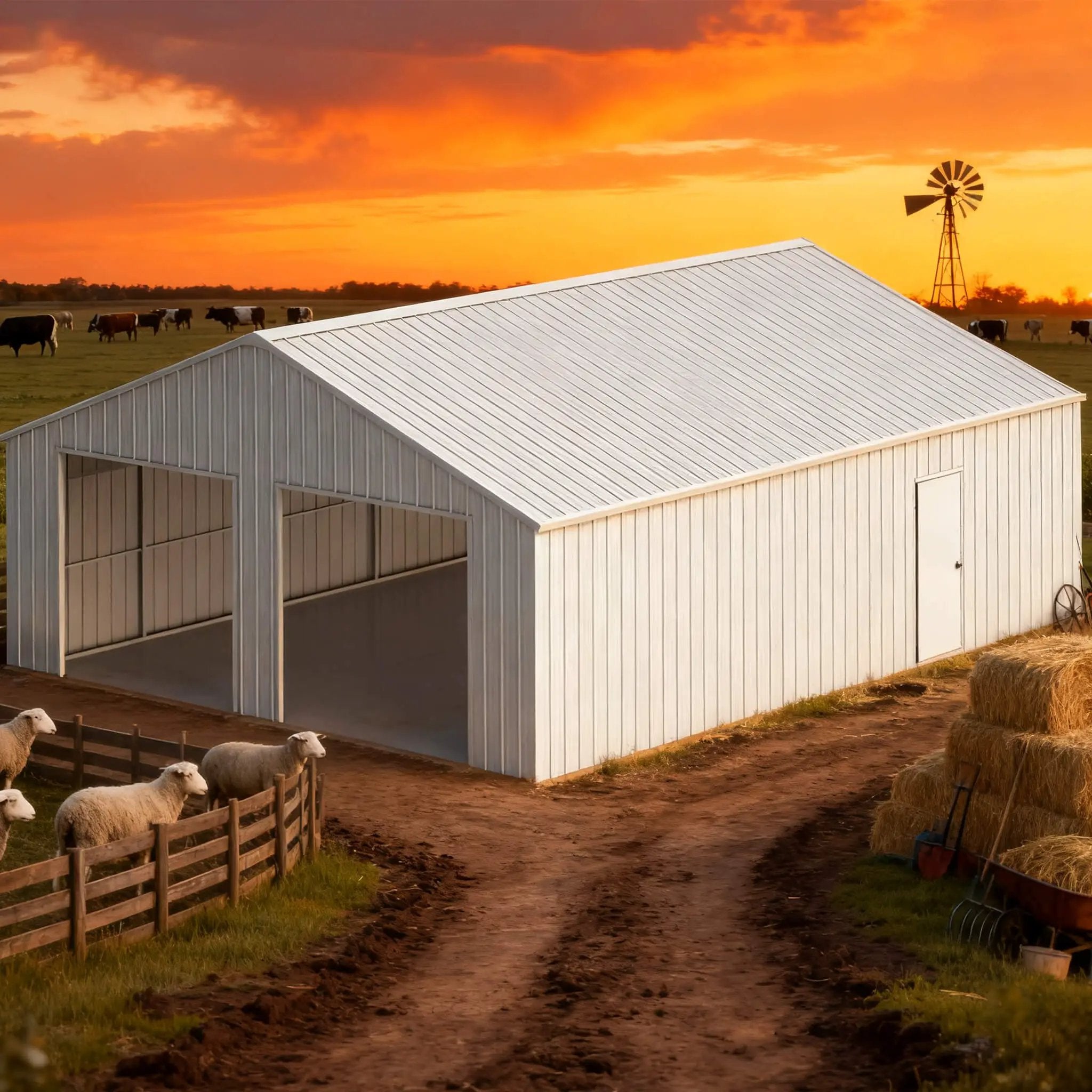 [25X33FT] Alora Heavy-Duty Double Garage Galvanized Steel Barn Shed (SAK61234) by SAKSBY WHOLESALE