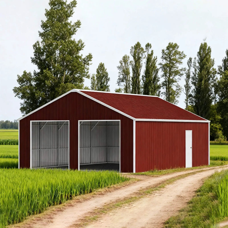 [25X33FT] Alora Heavy-Duty Dual-Door Galvanized Steel Storage Shed (SAK72345) by SAKSBY WHOLESALE