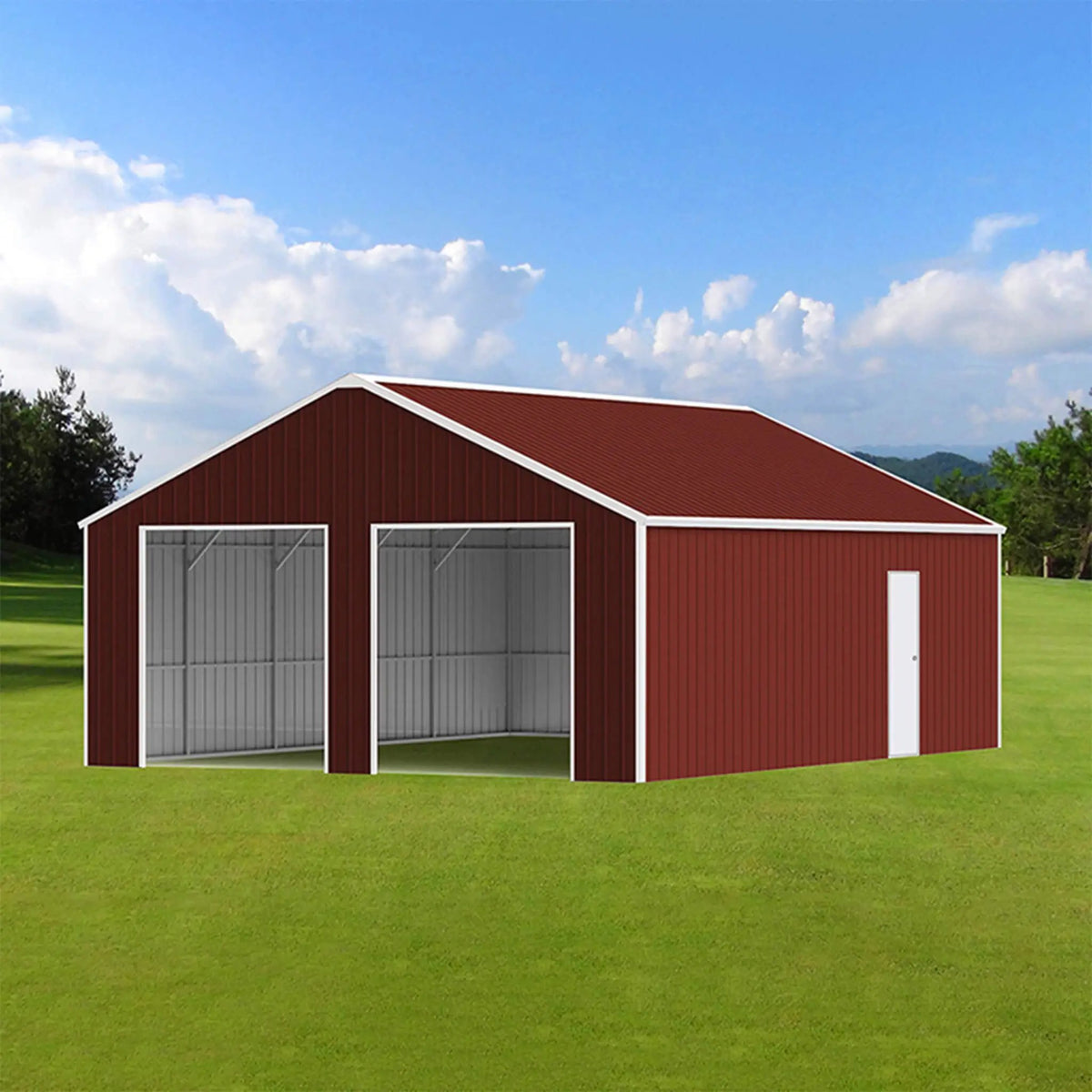 [25X33FT] Alora Heavy-Duty Dual-Door Galvanized Steel Storage Shed (SAK72345) by SAKSBY WHOLESALE