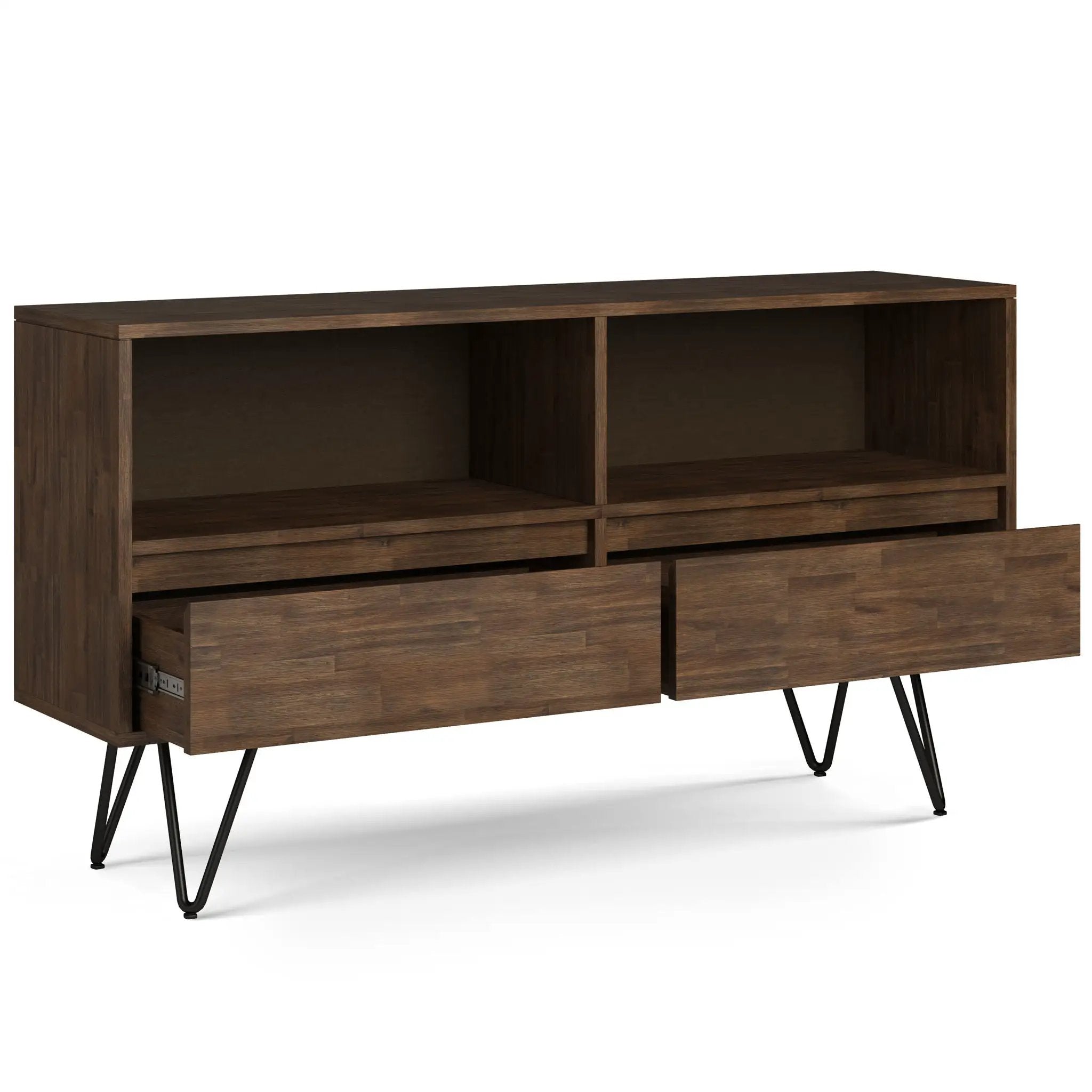 Chase - Low Bookcase - Rustic Natural Aged Brown by HouseOfZazla