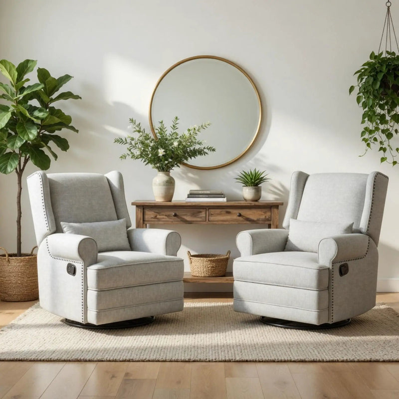 Extra Wide Swivel Recliner Glider Chair With Footrest by HouseOfZazla
