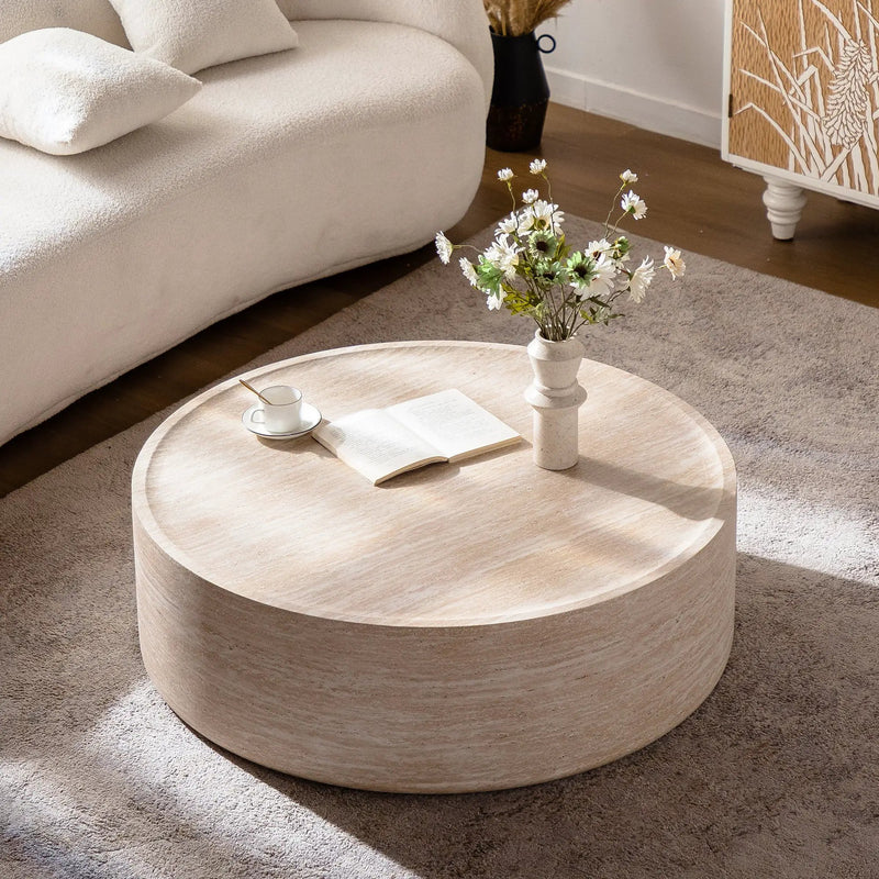 39.37" Round Coffee Table with Mars Pattern by HouseOfZazla