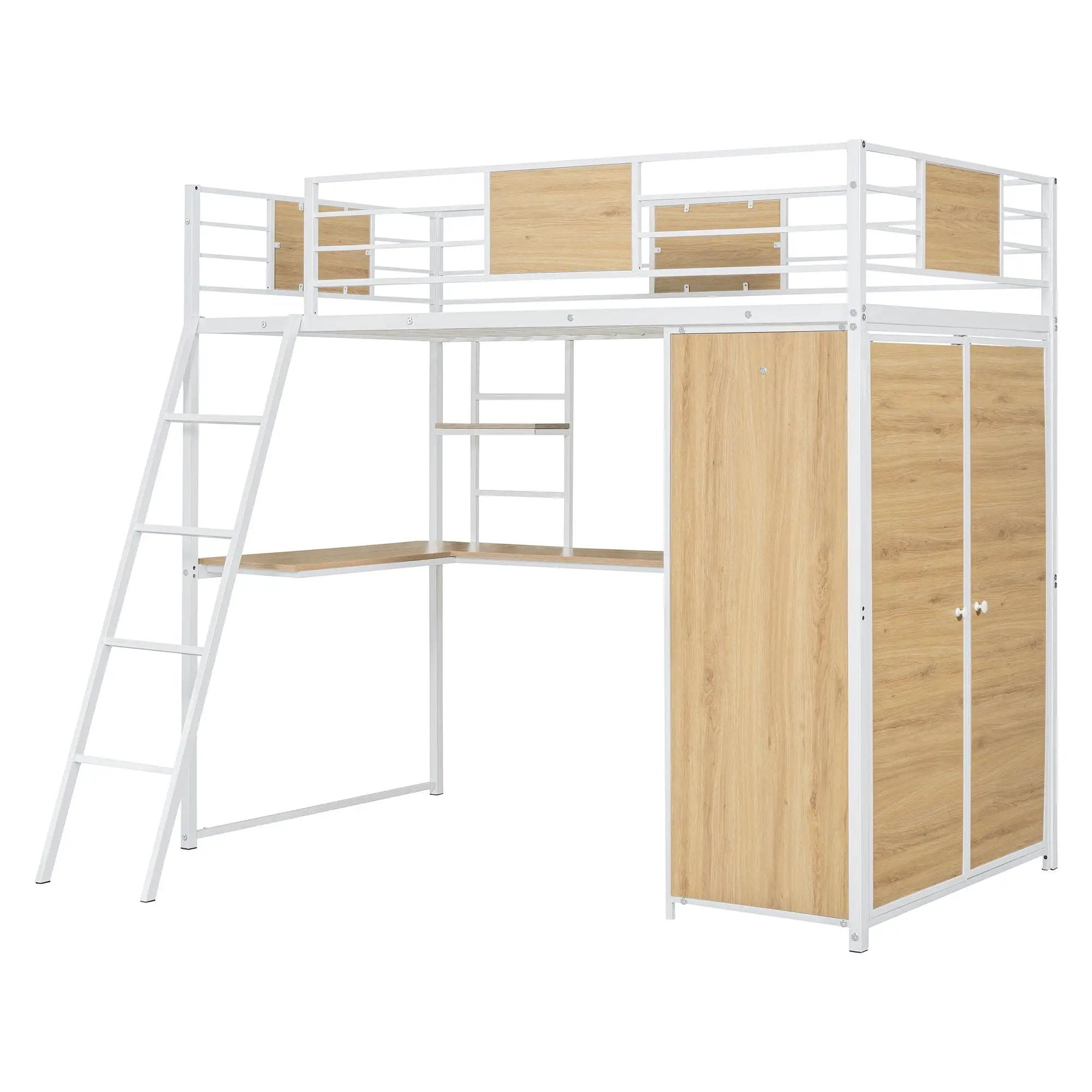 Loft Bed With L Shape Desk And Wardrobe by HouseOfZazla