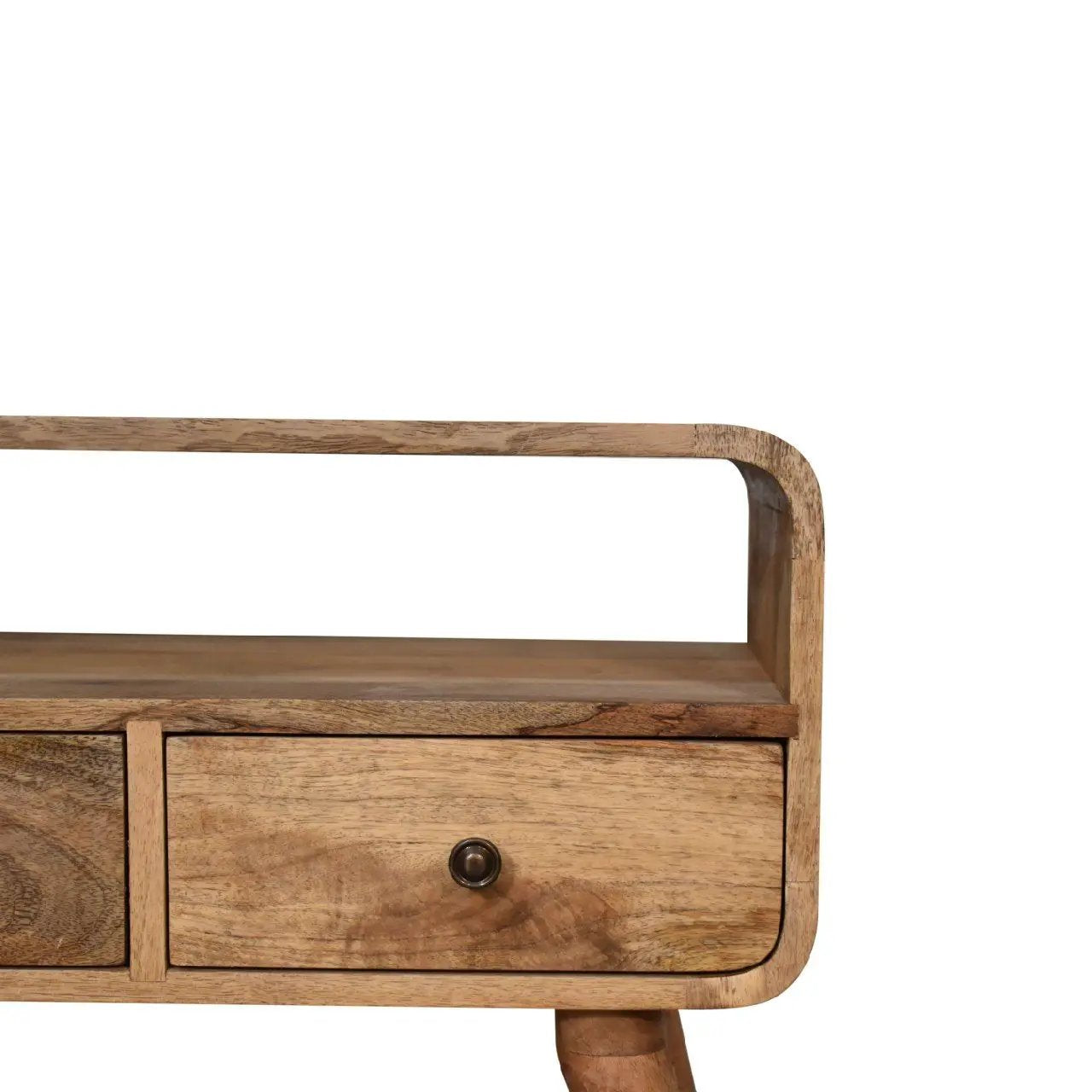 Mini Curved Media Unit - Oak by Unique Piece Furniture