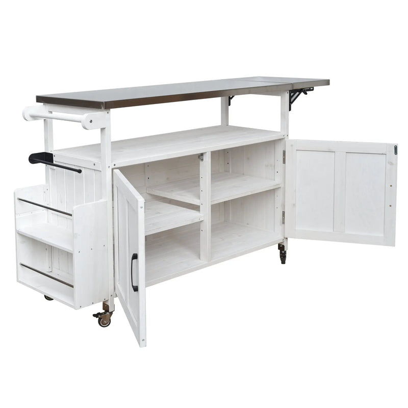 Foldable Outdoor Kitchen Island Patio Cart with Storage by HouseOfZazla