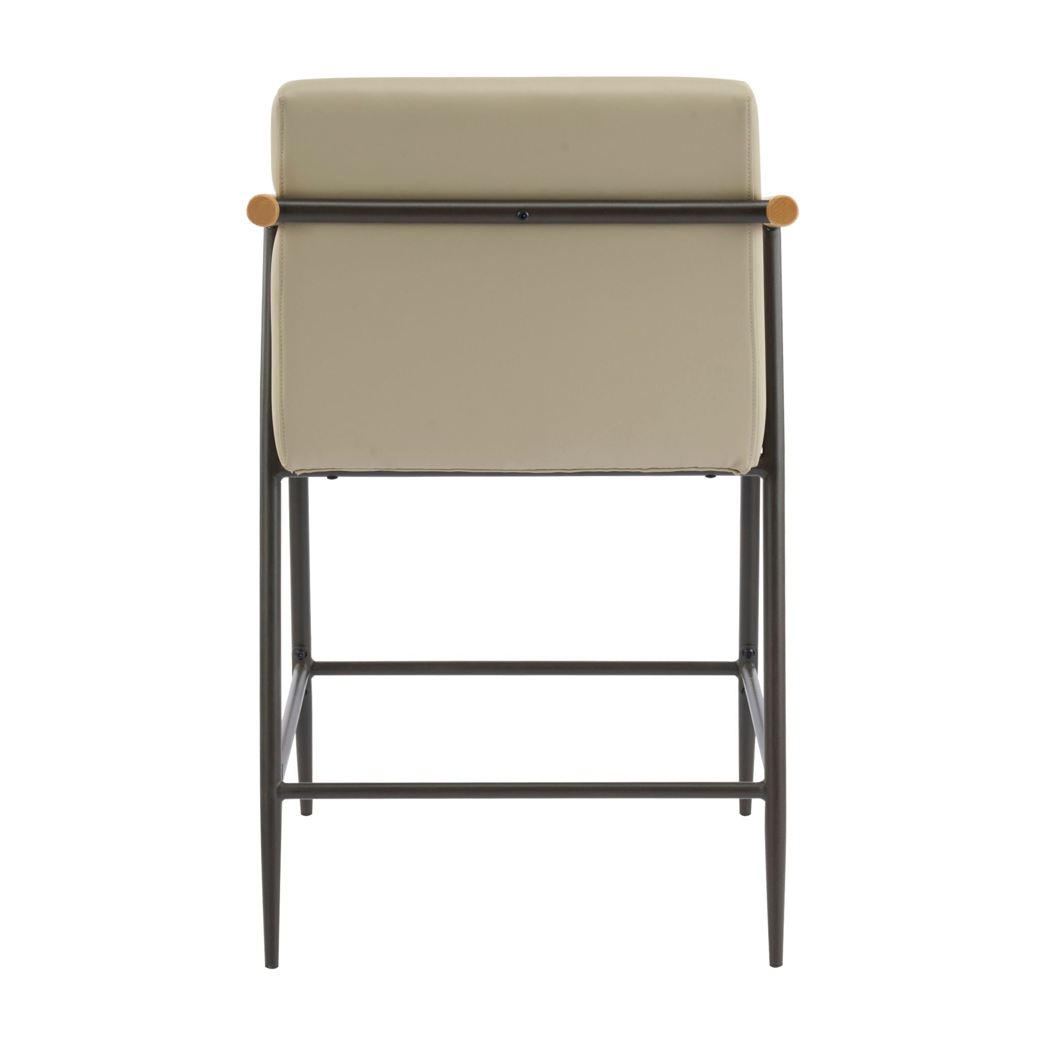 Mid Century Modern Counter Stool Set with Espresso Metal Frame - Khaki by HouseOfZazla