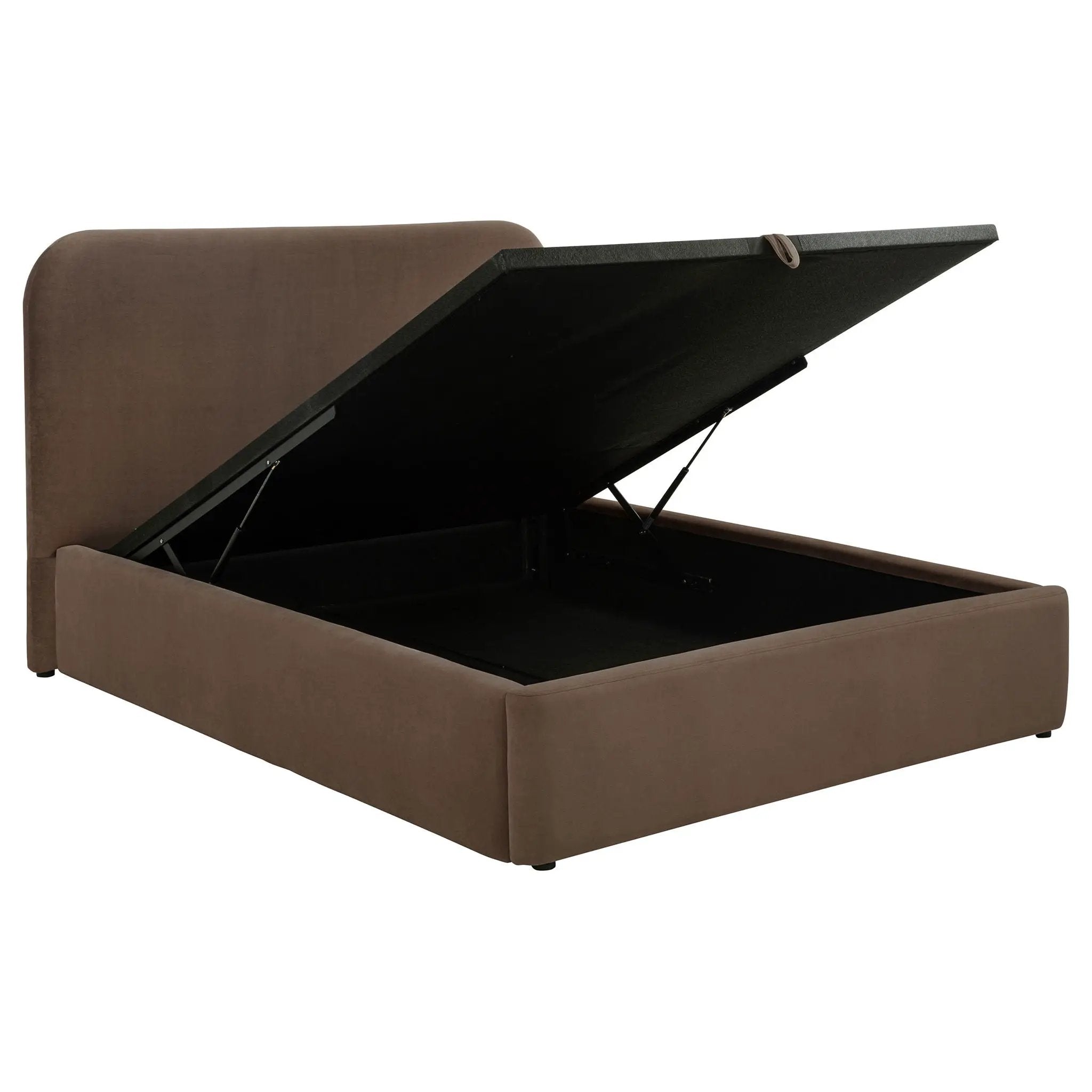 Anders Upholstered Full Storage Lift Platform Bed Chocolate by Unique Piece Furniture
