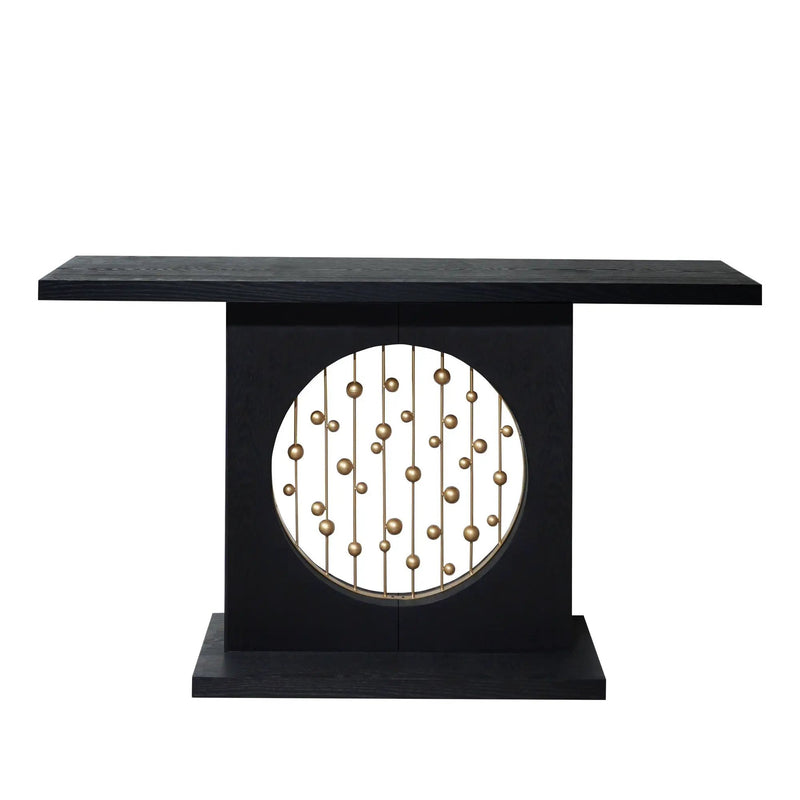 Console Table With Circular Art Decor For Living Room - Multi by Unique Piece Furniture