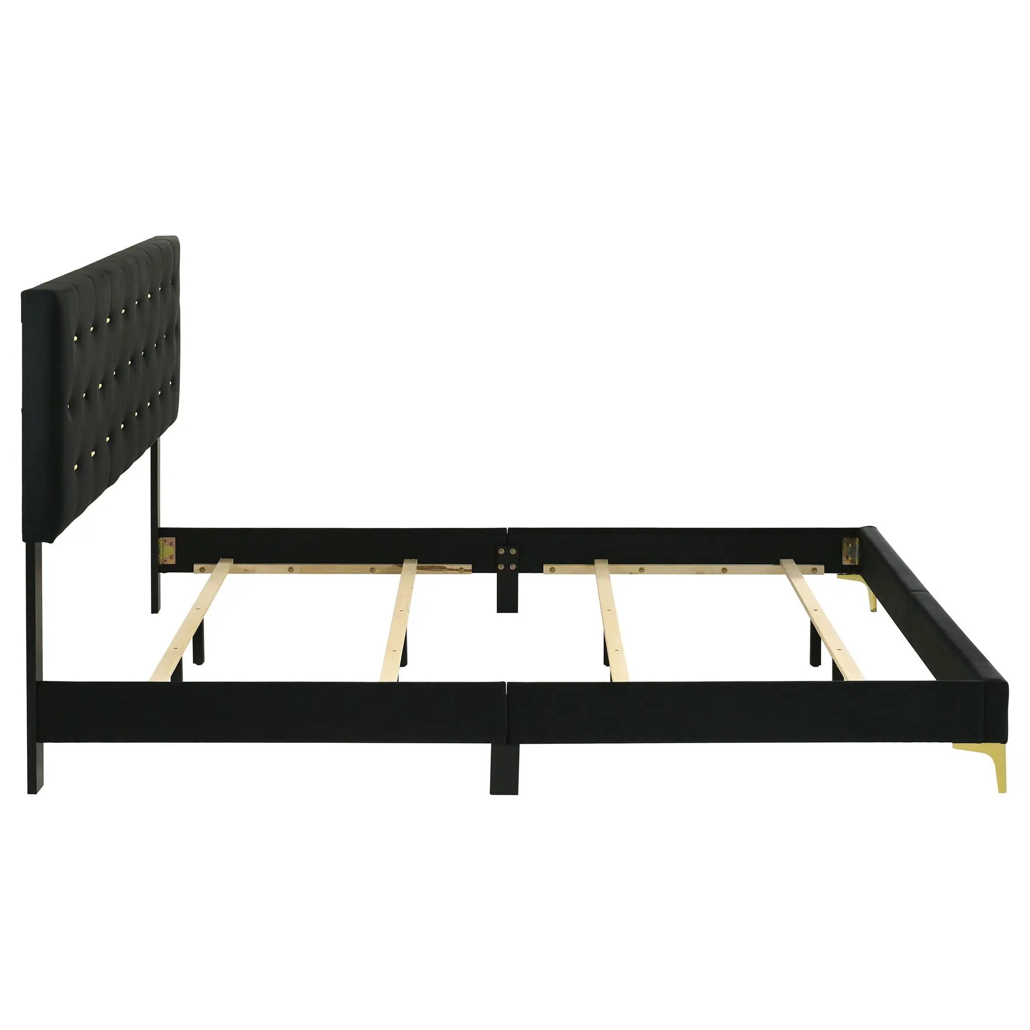 Kendall Upholstered Eastern King Panel Bed Black by Unique Piece Furniture