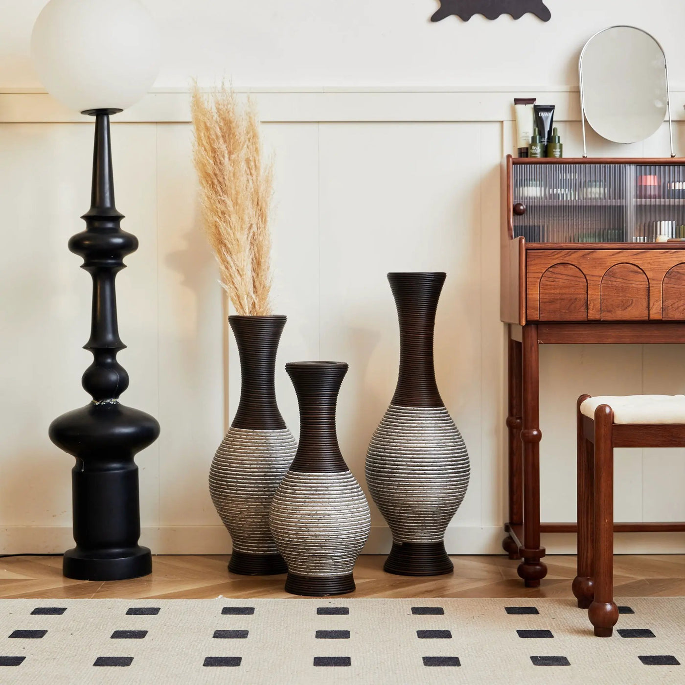 Tall Designer Floor Vase With Elegant 2 Tone by HouseOfZazla
