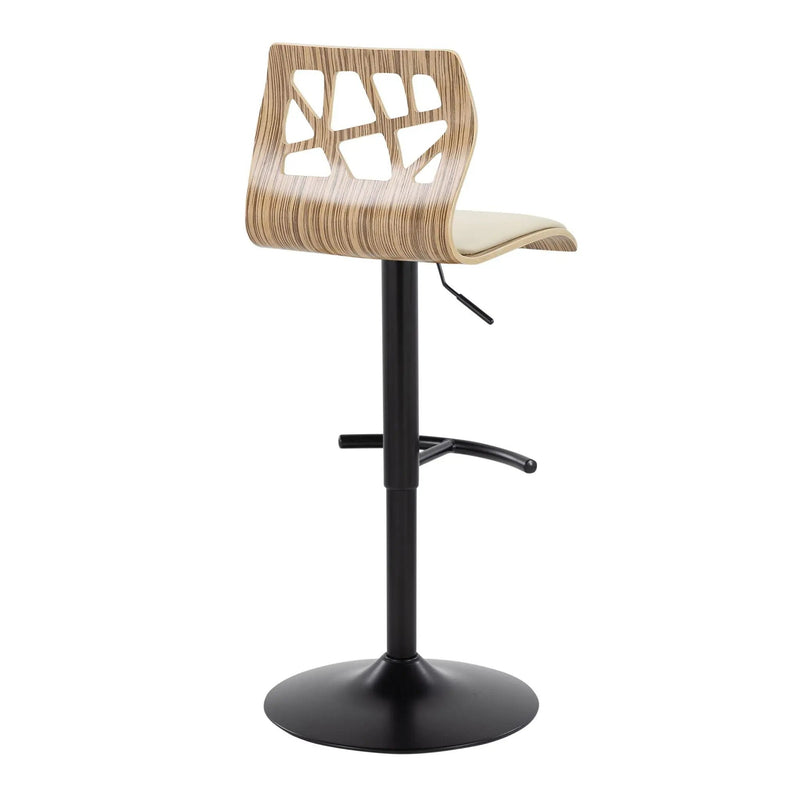 Folia - Mid Century Modern Adjustable Barstool With Swivel With Rounded T Footrest (Set of 2) by Unique Piece Furniture