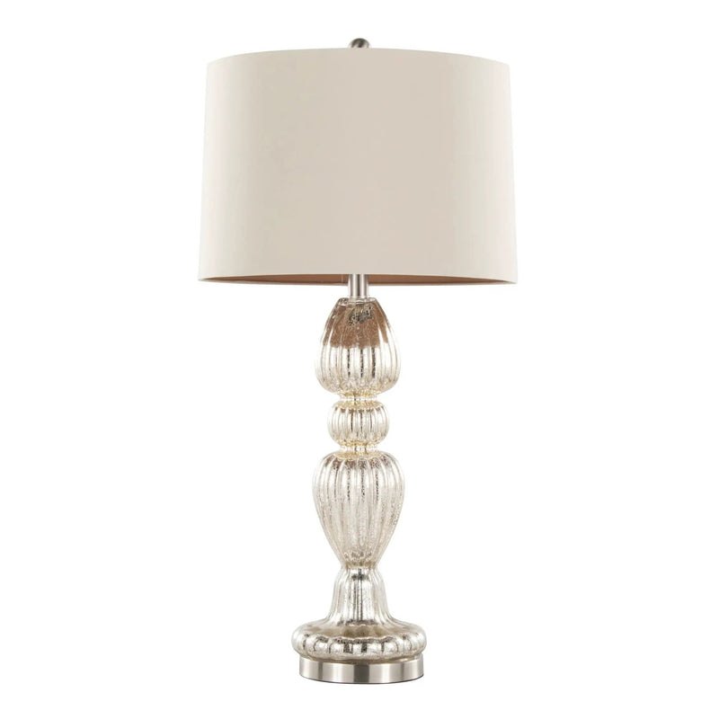Spade - Contemporary Table Lamp (Set of 2) - Mercury / Nickel / Natural by HouseOfZazla