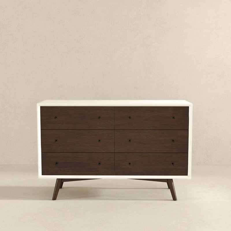 Dresser 6 Drawer - Dark Brown / White by Unique Piece Furniture