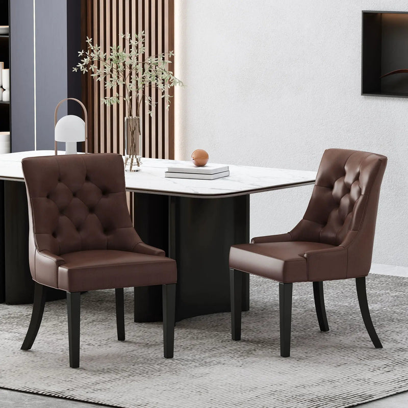 Cheney Contemporary Dining Chair Tufted Upholstery (Set of 2) by HouseOfZazla