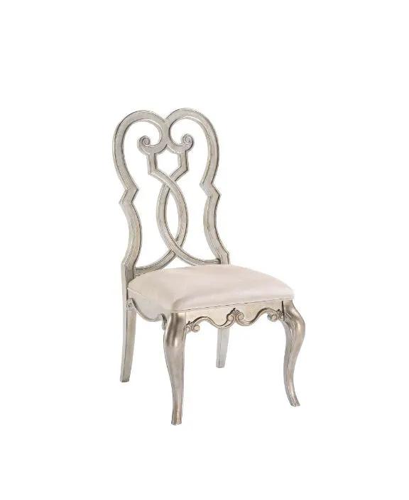 Esteban - Side Chair (Set of 2) - Ivory Velvet & Antique Champagne by Unique Piece Furniture