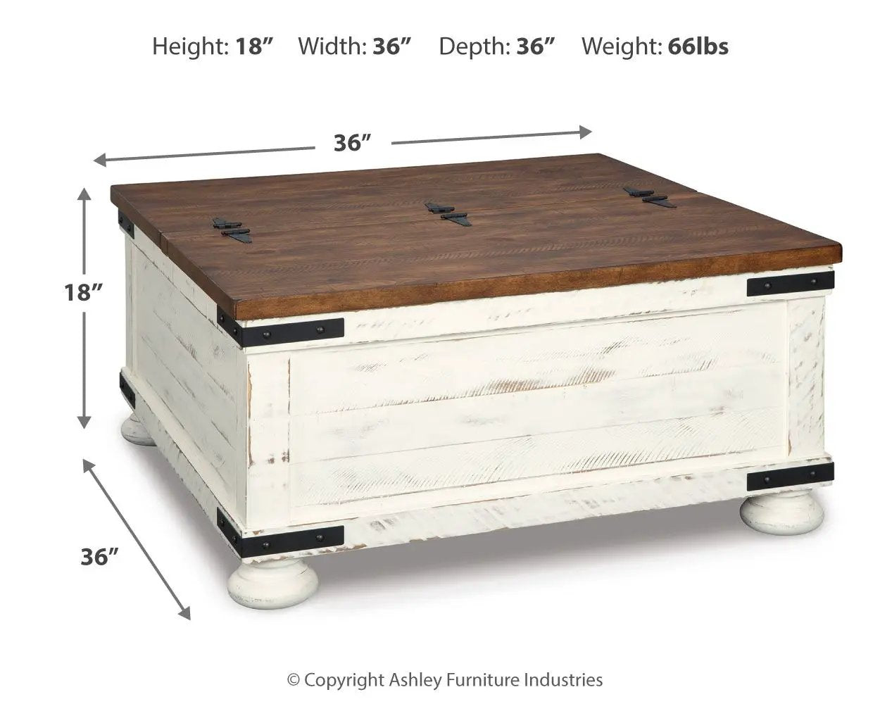 Wystfield - Cocktail Table with Storage - White / Brown by Unique Piece Furniture