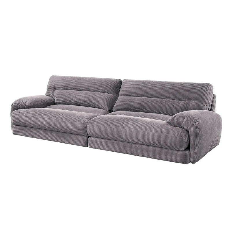 Cadenza - Corduroy 2 Piece Living Room Set - Gray by HouseOfZazla