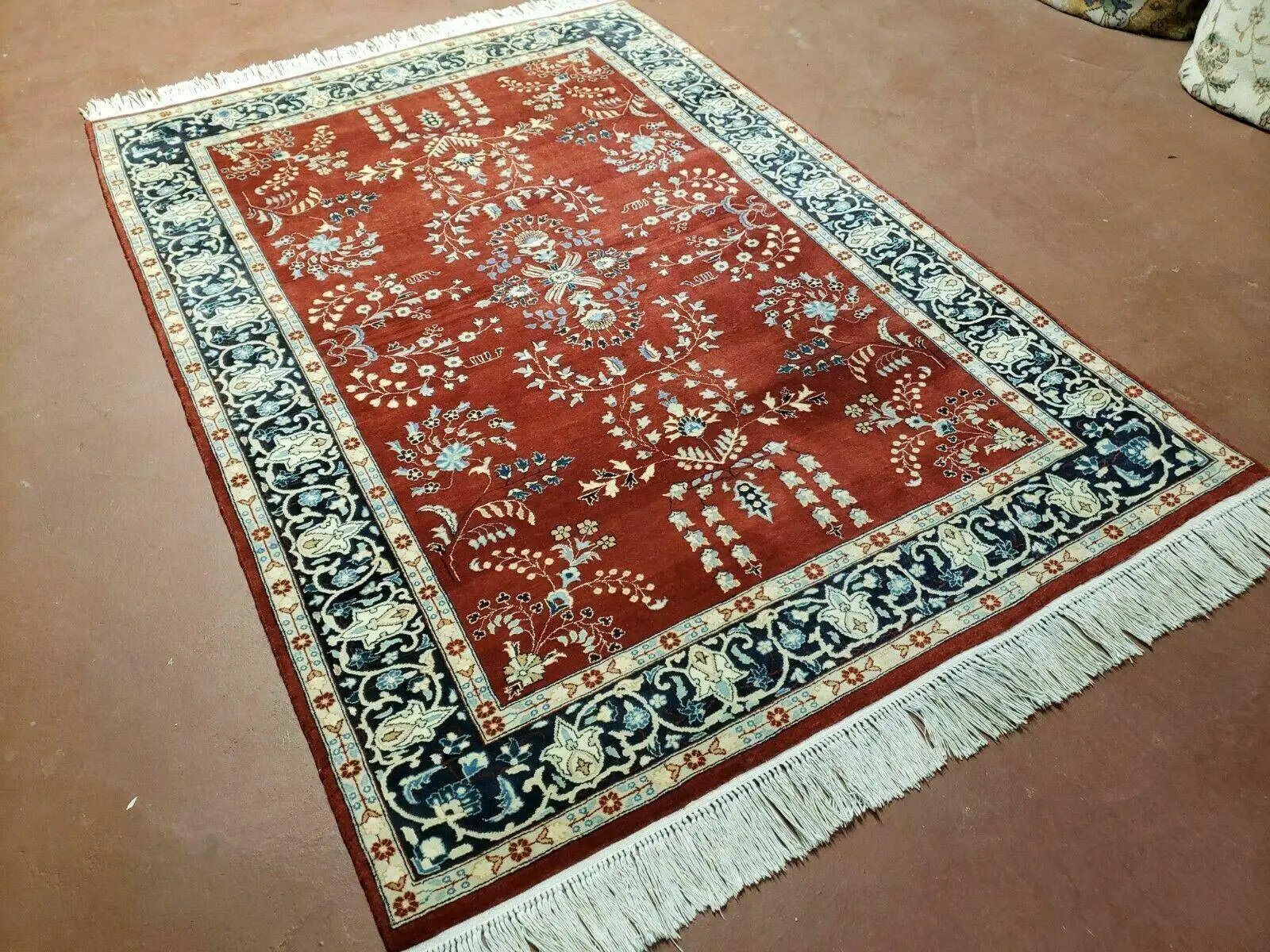4' X 6' Vintage Handmade Pakistani Rug Highly Detailed Red by Jewel Rugs