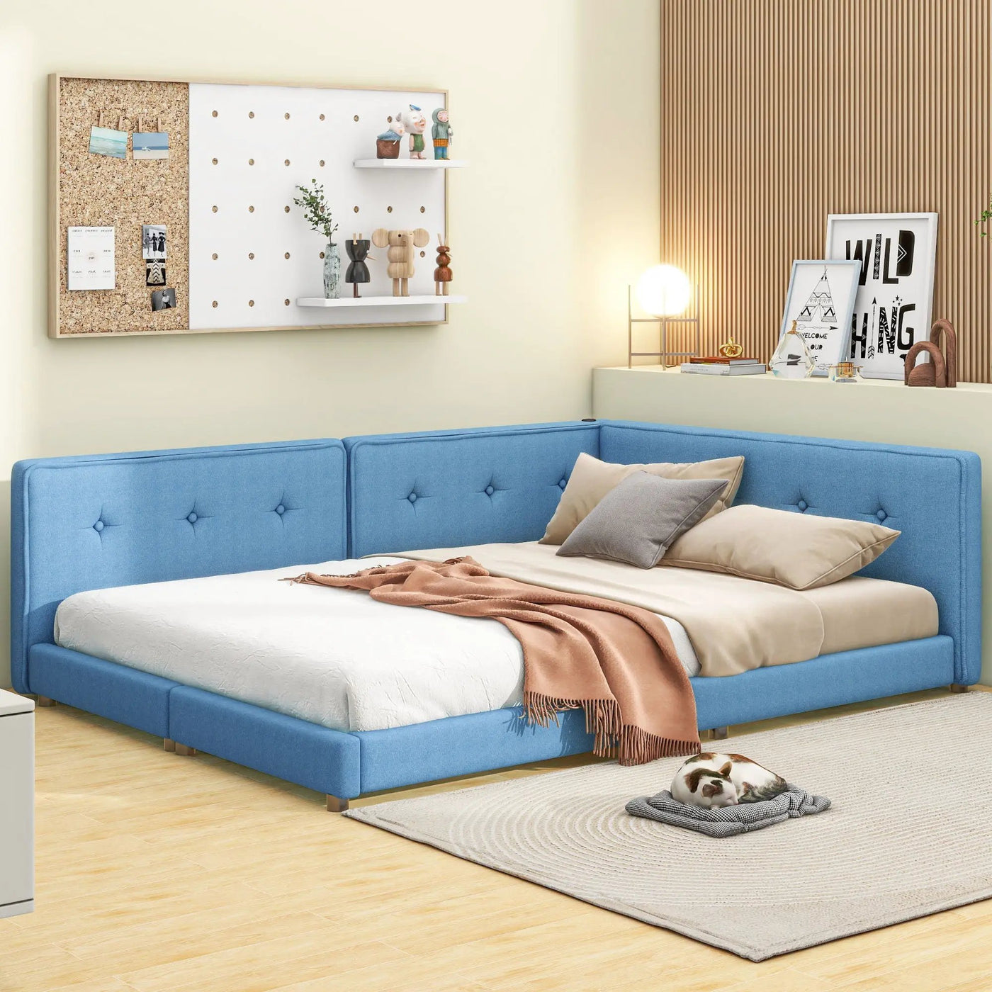 Modern Upholstered Platform Bed With USB Ports And LED Belt by HouseOfZazla