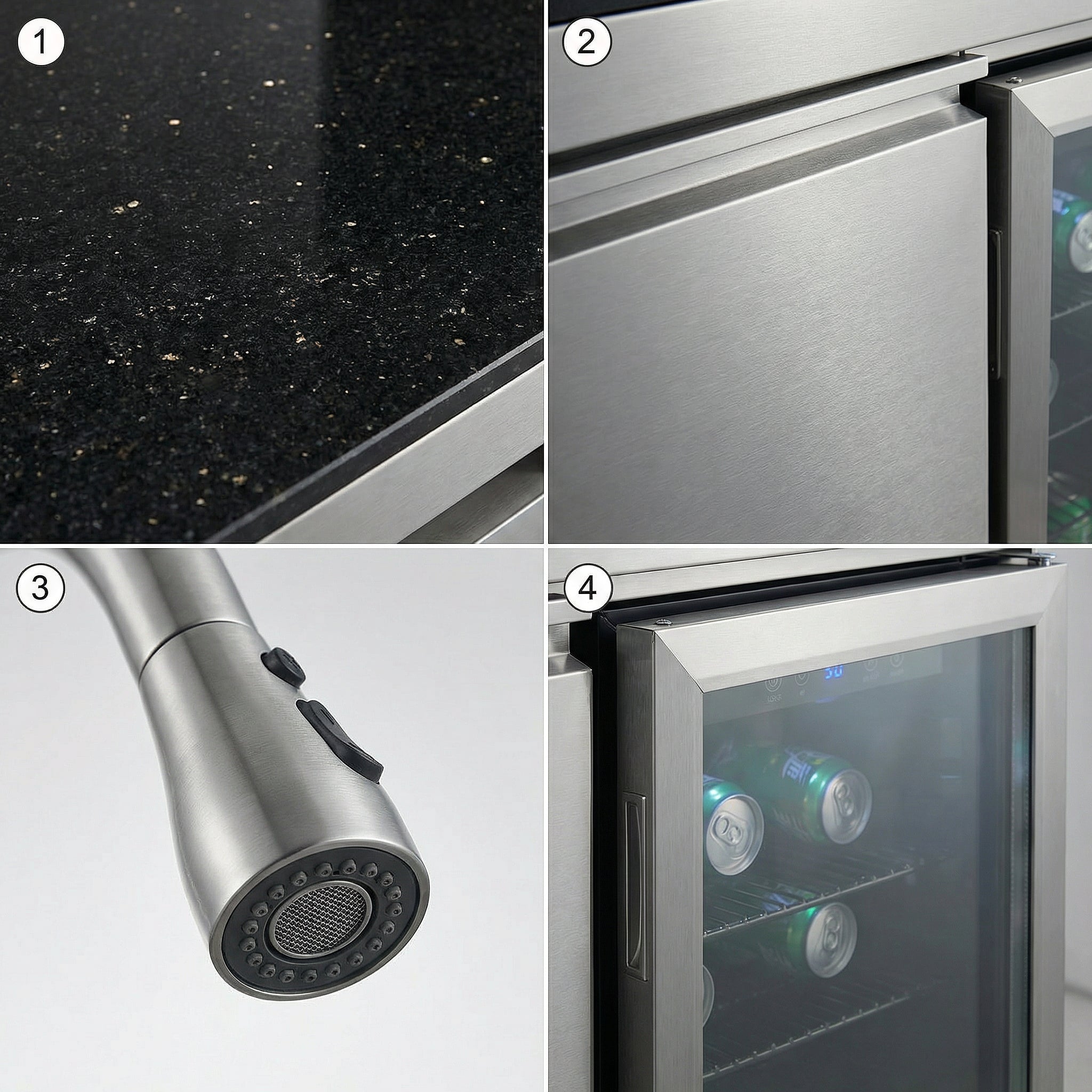 Sink and Fridge Combo for Outdoor Kitchen, 70L Refrigerator and Sink with Pull-Down Faucet by HouseOfZazla