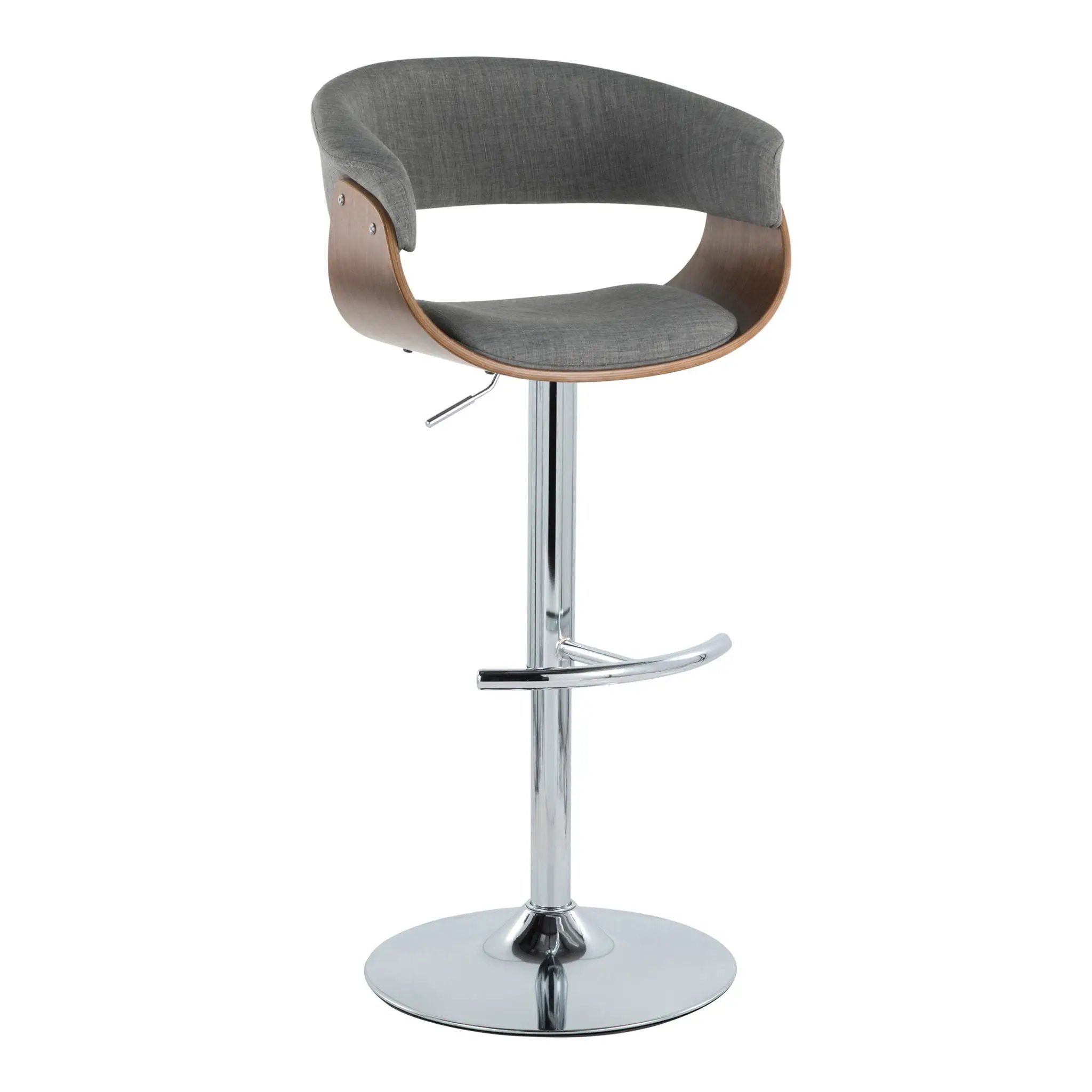 Vintage Mod - Mid Century Modern Adjustable Height Barstool With Swivel With Rounded T Footrest (Set of 2) by Unique Piece Furniture